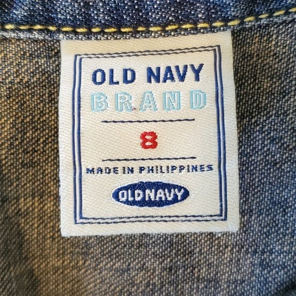 Y2K Denim Shirt Dress Blue Collared  Cotton Button Down Cargo‎ Pockets S/M - Picture 6 of 7